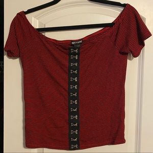 Off shoulder crop top